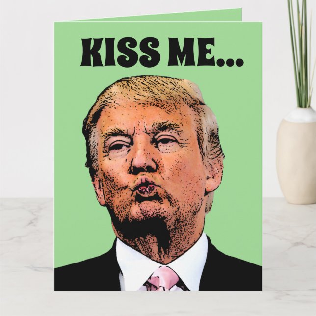 TRUMP ST. PATRICK'S DAY KISSES BIG GREETING CARD KORT (Framsida)