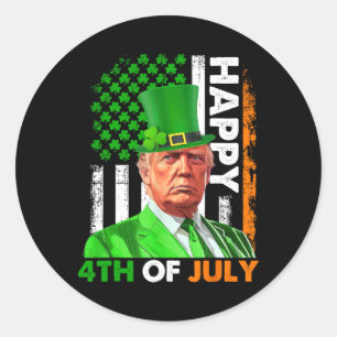Trump St patricks day Lycklig 4:e juli USA:s Flagg Runt Klistermärke