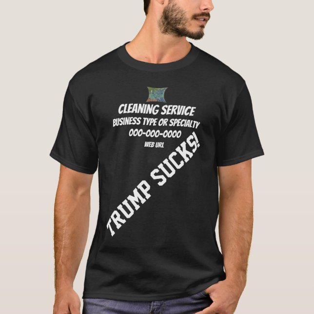 Trump Städning Service Business Logotyp Uniform T Shirt (Framsida)