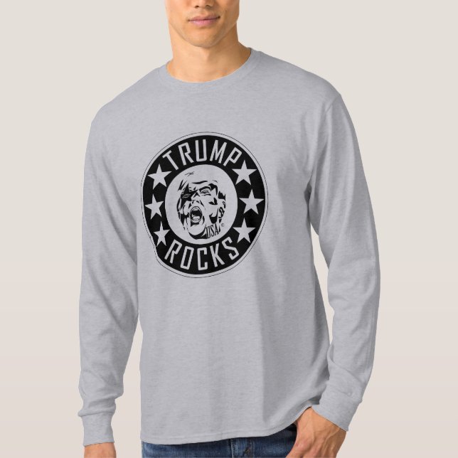 Trump Sten Manar Långärmad T-Shirt (Framsida)