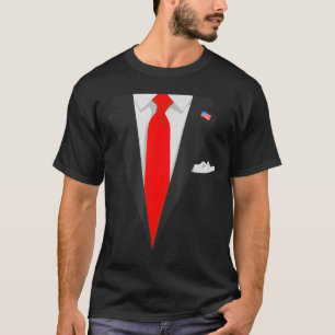 Trump stil Red Tie och Kostym med amerikanska Flag T Shirt