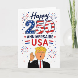 Trump Stor Person Glad 250 Årsdag USA Kort