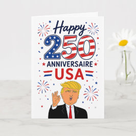 Trump Stor Person Glad 250 Årsdag USA Kort