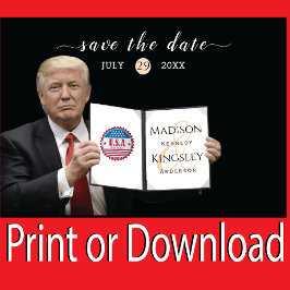 Trump Störst 💍 Patriot Bröllop Spara Datum Datumet