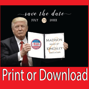 Trump Störst 💍 Patriot Bröllop Spara Datum Datumet