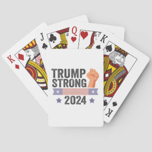 Trump Strong 2024 Patriotic American Flagga Val Casinokort
