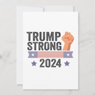 Trump Strong 2024 Patriotic American Flagga Val Inbjudningar