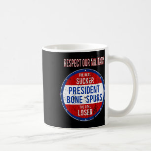 Trump Sucker Loser Vi respekterar vår militära kra Kaffemugg