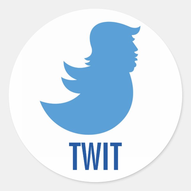 Trump Sucks Sticker: "TWIT" Runt Klistermärke (Framsida)