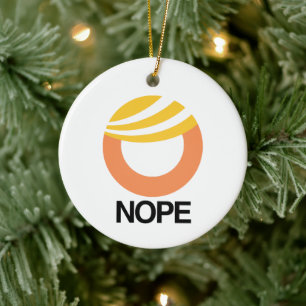 TRUMP SYMBOL - NOPE - Anti-Trump Design - - Polit Julgransprydnad Keramik