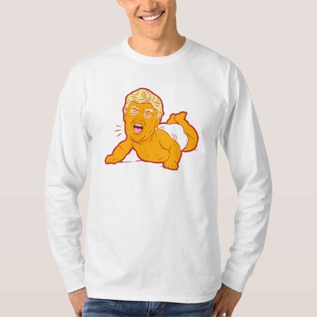 Trump T-Shirt: TRUMP GRÅTER-BABY T Shirt (Framsida)