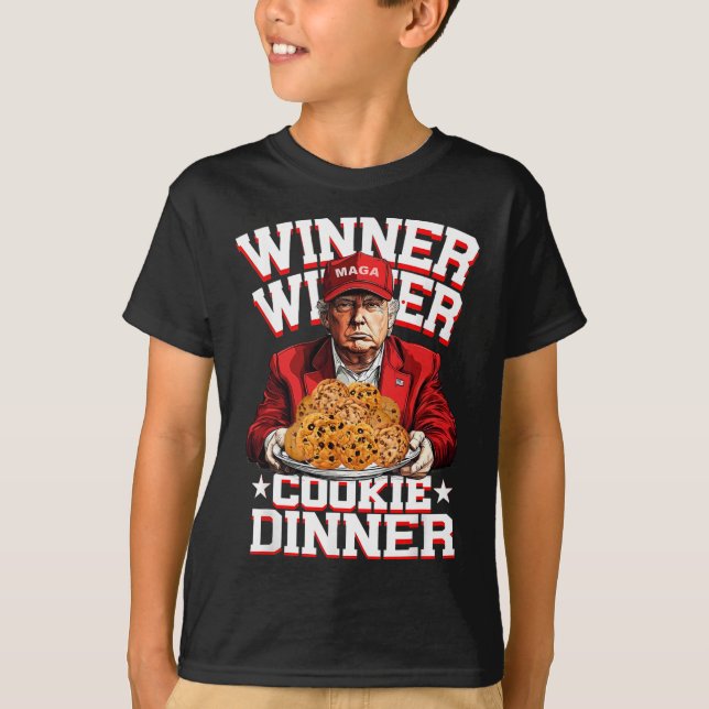 Trump Ta America Byck Funny Winner Winner Cookie T Shirt (Framsida)