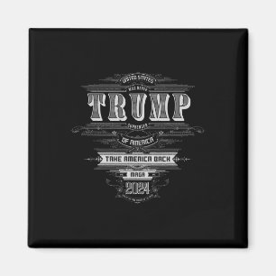 Trump Ta Amerika Tillbaka 2025 - Utförlig Gravyr A Magnet