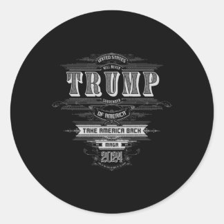 Trump Ta Amerika Tillbaka 2025 - Utförlig Gravyr A Runt Klistermärke