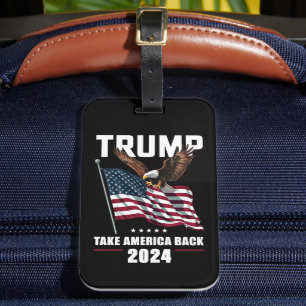 Trump Ta Amerika tillbaka amerikanska valet 2024 Bagagebricka