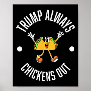Trump Taco Teory - Trump Alltid Chickens Out Taco Poster