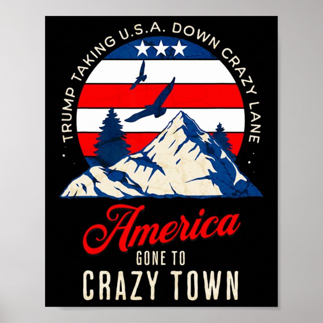 Trump Tariffs Crazy And Taking Usa Down Crazy Lane Poster (Framsidan)