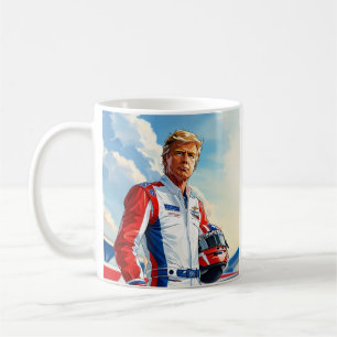 Trump Tävla Tävling-bildrivrutin med Helmet NASCAR Kaffemugg