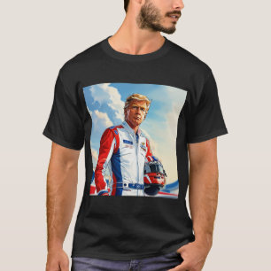 Trump Tävla Tävling-bildrivrutin med Helmet NASCAR T Shirt