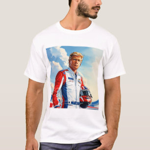 Trump Tävla Tävling-bildrivrutin med Helmet NASCAR T Shirt
