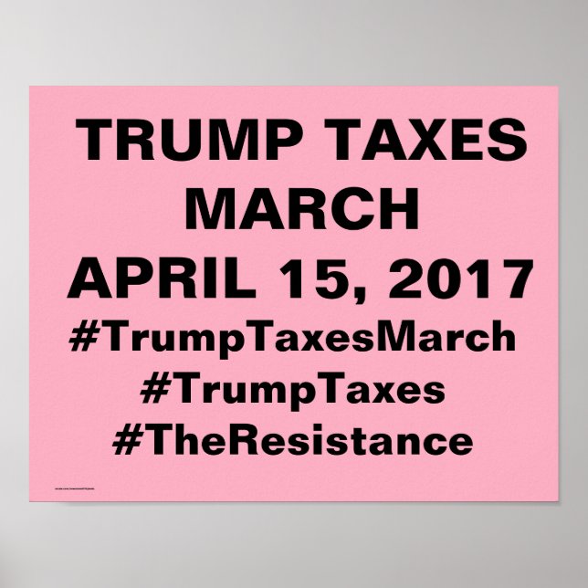 Trump Taxes March Protest Poster (Framsidan)