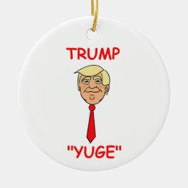 Trump Tecknad Ansikte med Tie - "Yuge" Ornament