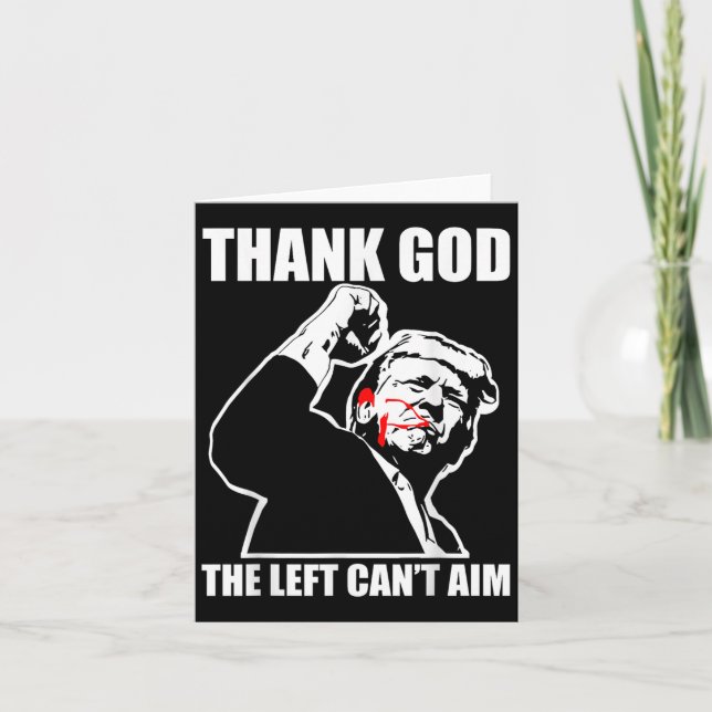 Trump Thank God The Left Can't Aim , Small, Black  Kort (Framsida)