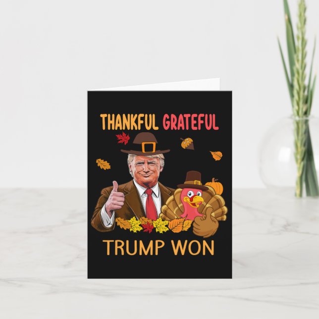 Trump Thanksgiving Turkiet Fall Tackful Gratthy M Kort (Framsida)