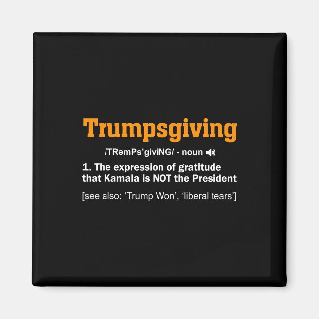 Trump Thanksgiving Winner Winner Funny Turkiska da Magnet (Framsidan)