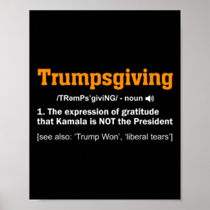 Trump Thanksgiving Winner Winner Funny Turkiska da Poster