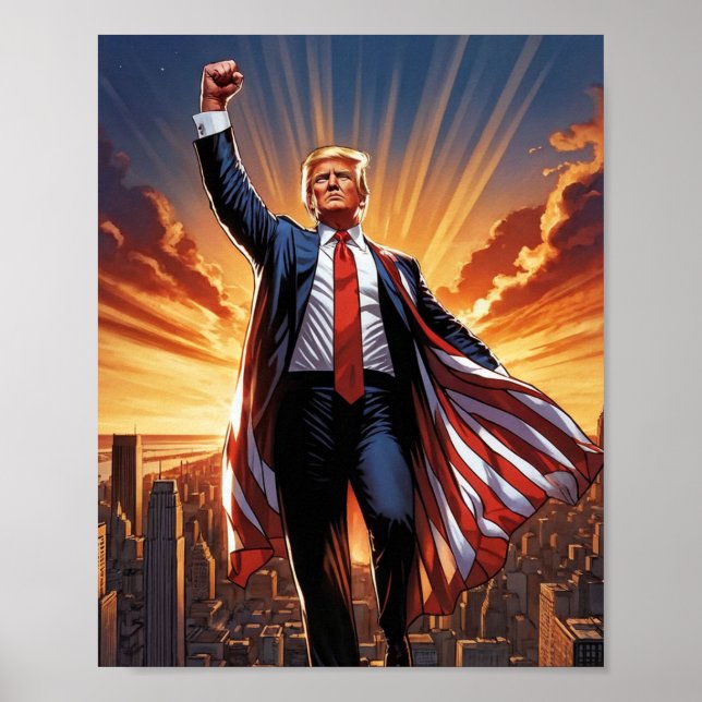 "Trump the American Superhjälte Poster" Poster (Framsidan)