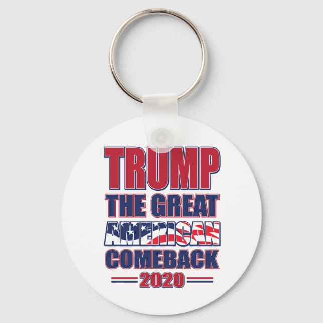 Trump the Underbar American Comeback - Trump 2020 Nyckelring (Framsida)