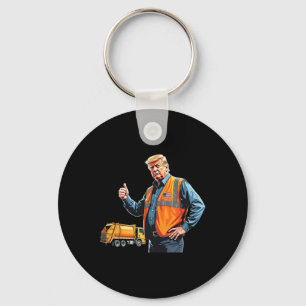 Trump Thumbs Up Garbyge Lastbil Worker American Fl Nyckelring