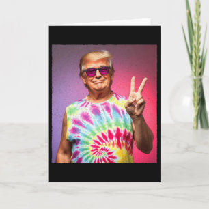 Trump Tie-dye Hippie-solglasögon – Roligt fredssym Kort