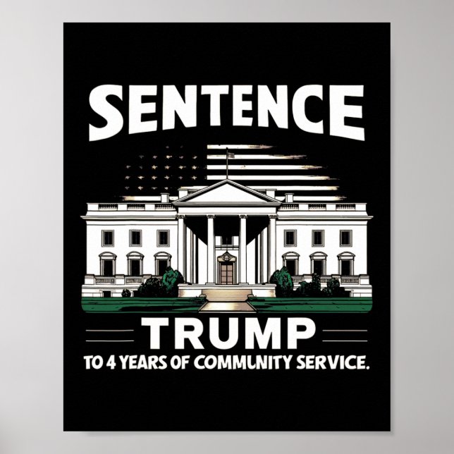 Trump till 4 år av samhällstjänst Pro Trump 1  Poster (Framsidan)