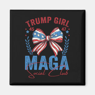 Trump Tjej 45 47 Mega Est 2025 Social Klub Röstnin Magnet