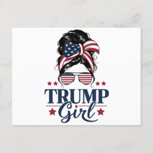 Trump tjej rödis Trump 2024 val amerikansk Vykort