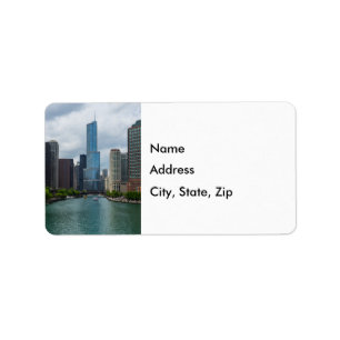 Trump Torn Chicago River-adressetikett Adressetikett