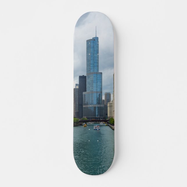 Trump Torn Chicago River Skateboard Bräda 20,5 Cm (Framsida)
