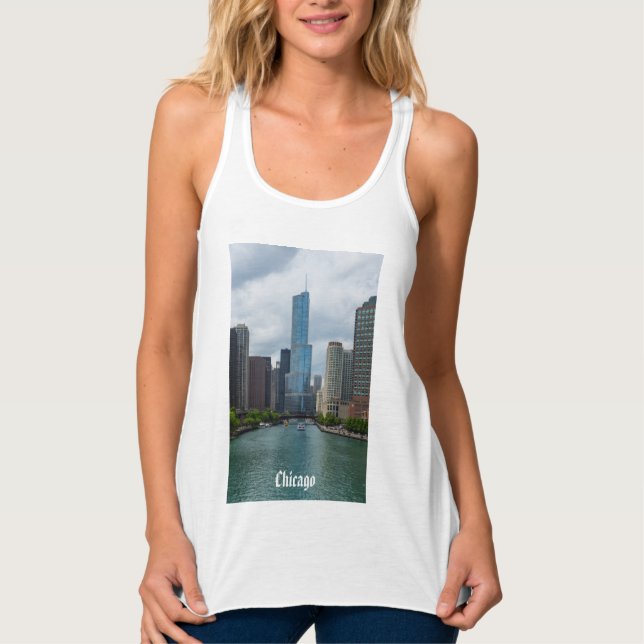 Trump Torn Chicago River Tanktop Linne Med Racerback (Framsida)