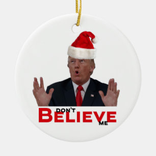 Trump, tro mig inte.. julgransprydnad keramik
