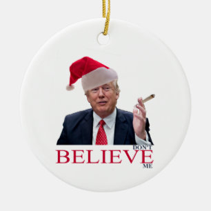 Trump, tro mig inte.. julgransprydnad keramik
