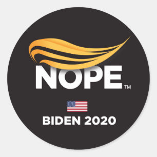 Trump, Trump Nope, Biden 2020 Runt Klistermärke