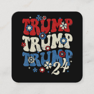 Trump Trump Trump 2024 Retro Fyrkantigt Visitkort