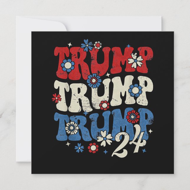 Trump Trump Trump 2024 Retro  Inbjudningar (Framsida)