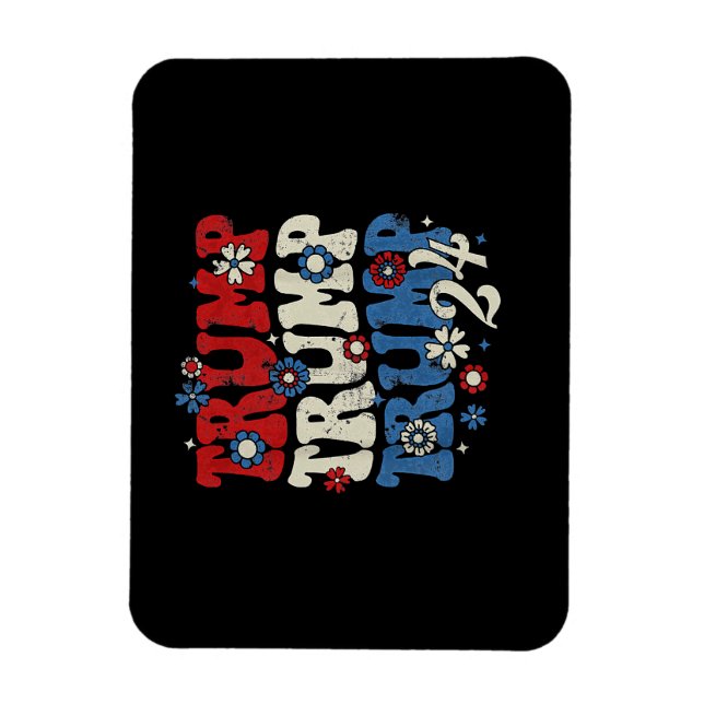 Trump Trump Trump 2024 Retro  Magnet (Vertikal)