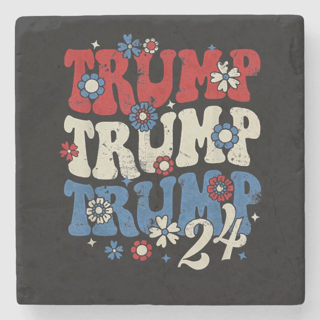 Trump Trump Trump 2024 Retro  Stenunderlägg (Framsidan)