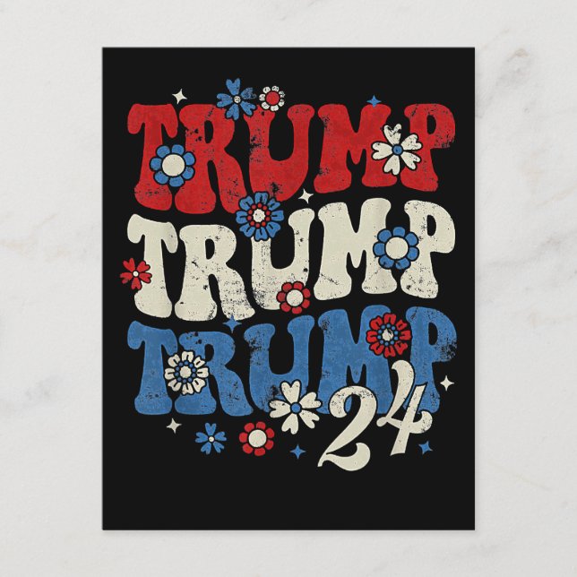 Trump Trump Trump 2024 Retro  Tilläggskort (Framsida)