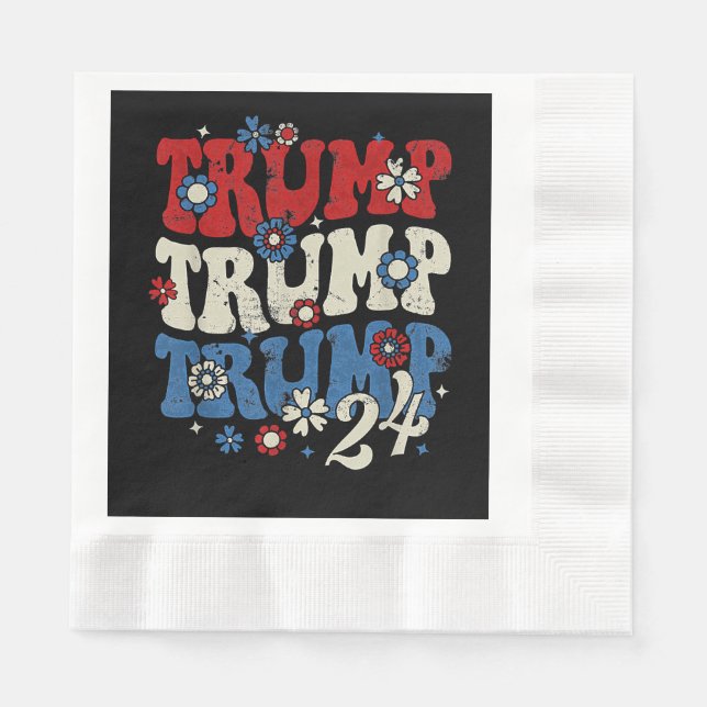 Trump Trump Trump Trump Trump 2024 Retro Pappersservett (Framsidan)