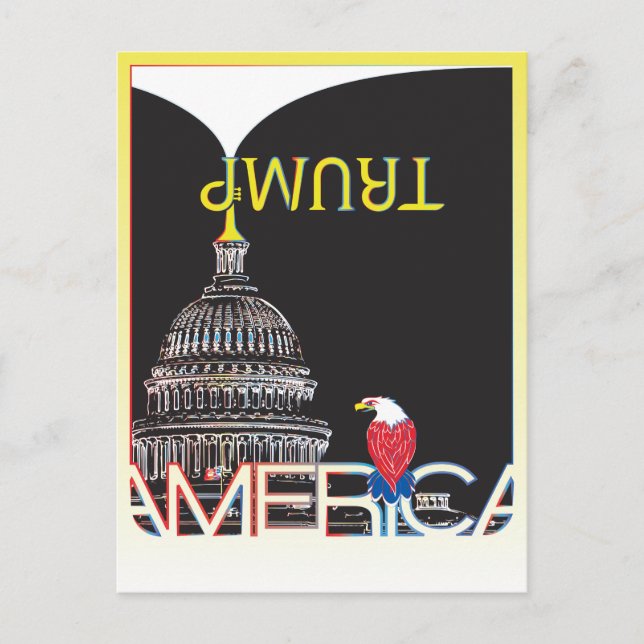 TRUMP Trumpet & Huvudstad Vykort (Framsida)